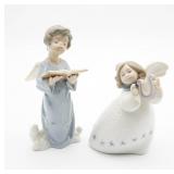 Lladro Angelic Voice & Angel w/Lyre
