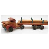 Vintage Wooden Toy Truck w/Trailer