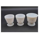 3 Milk Glass Goblets
