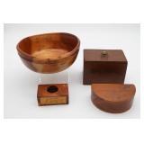 Wooden Decor Lot ~ Bowl, Recipe Box,