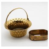 Brass Decorative Basket and Oval Container