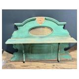 Antique Green Wooden Wall Shelf