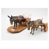 Donkey Figurines with Carts