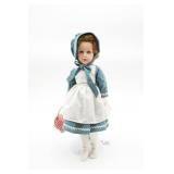 Vintage Doll in Blue Dress and Bonnet