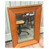 Rectangular Wood-Framed Wall Mirror