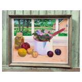 Framed Still Life Painting With Fruit