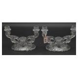 Heisey Baroque 3 Light Candleabras (2)