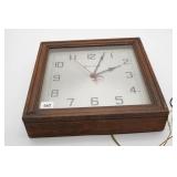 Vintage Bulova Wall Clock in Wooden Case