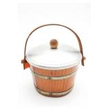 Wooden Bucket Ice Chest with Lid