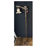 Antique Brass Floor Lamp With Glass Shade