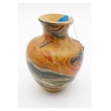 Small Multicolored Marble Finish Ceramic Vase