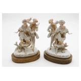Pair of Courting Couples Porcelain Figurines