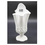 Fenton Hobnail Milk Glass Handkerchief Vase