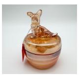 Carnival Glass Scottie Dog Trinket Dish As Is