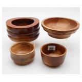 Four Hand-Turned Wooden Bowls