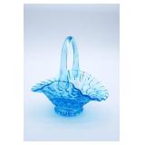 Fenton Thumbprint Colonial Blue Basket