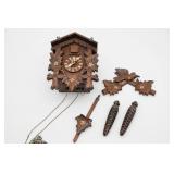 Vintage German Cuckoo Clock With Accessories