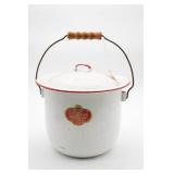 Columbian Enamel White Pot with Lid