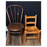 Two Vintage Wooden Chairs