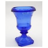 L.E. Smith Cobalt Blue Glass Urn Vase