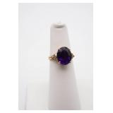 14K Gold Amethyst Ring