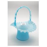 Fenton Blue Glass Basket