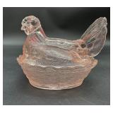 Pink Hen On Nest
