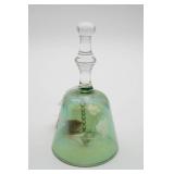 Etched Green Glass Bell