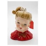 1959 NAPCO Girl Head Vase As Is