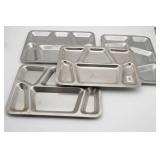 Five Metal Compartment Trays