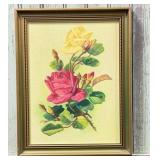 Framed Floral Painting With Gold Frame