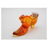 Fenton Amberina Glass Shoe