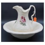 Vintage Ceramic Pitcher and Basin Set