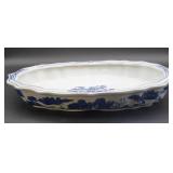 Large Blue and White Oval Porcelain Platter