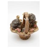 Resin Basket Figurine With Turtles