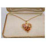 Gold Heart Pendant Necklace in Box