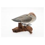 Handcrafted Shorebird Sculpture on Driftwood