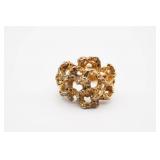 Gold Tone Textured Ring with Marked Band