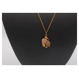 Black Hills Gold Necklace with Leaf Pendant