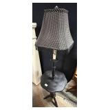Floor Lamp With Table and Fabric Shade