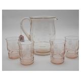 Pink Depression Glass Pitcher w/
