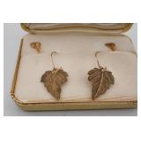 Black Hills Gold Leaf Earrings Set