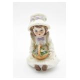 Porcelain Music Box Girl With Basket
