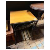 Square Metal Table With Wooden Top