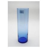 Libbey Glass Blue Cylinder Vase