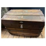 Antique Wooden Storage Trunk