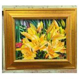 Framed Floral Painting by Janice M. Hassell