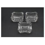 3 Clear Glass Salt Cellars