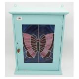Wall-Mounted Cabinet With Stained Glass Butterfly