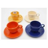 Fiesta Cups and Saucers (4)